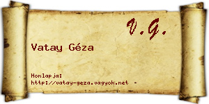 Vatay Géza névjegykártya