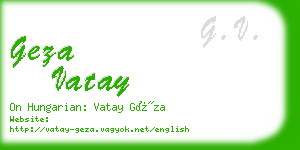 geza vatay business card